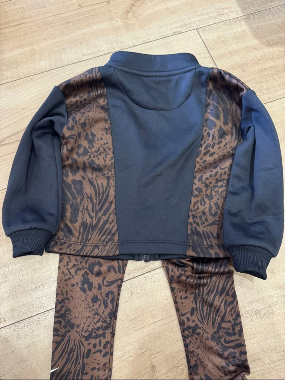 Nike Black Jacket with Brown Animal-Print Panels - Picture 5 of 5